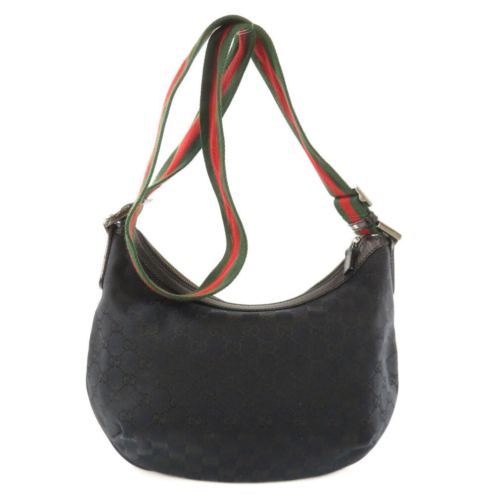 Gucci Canvas Sherry Shoulder Bag Black